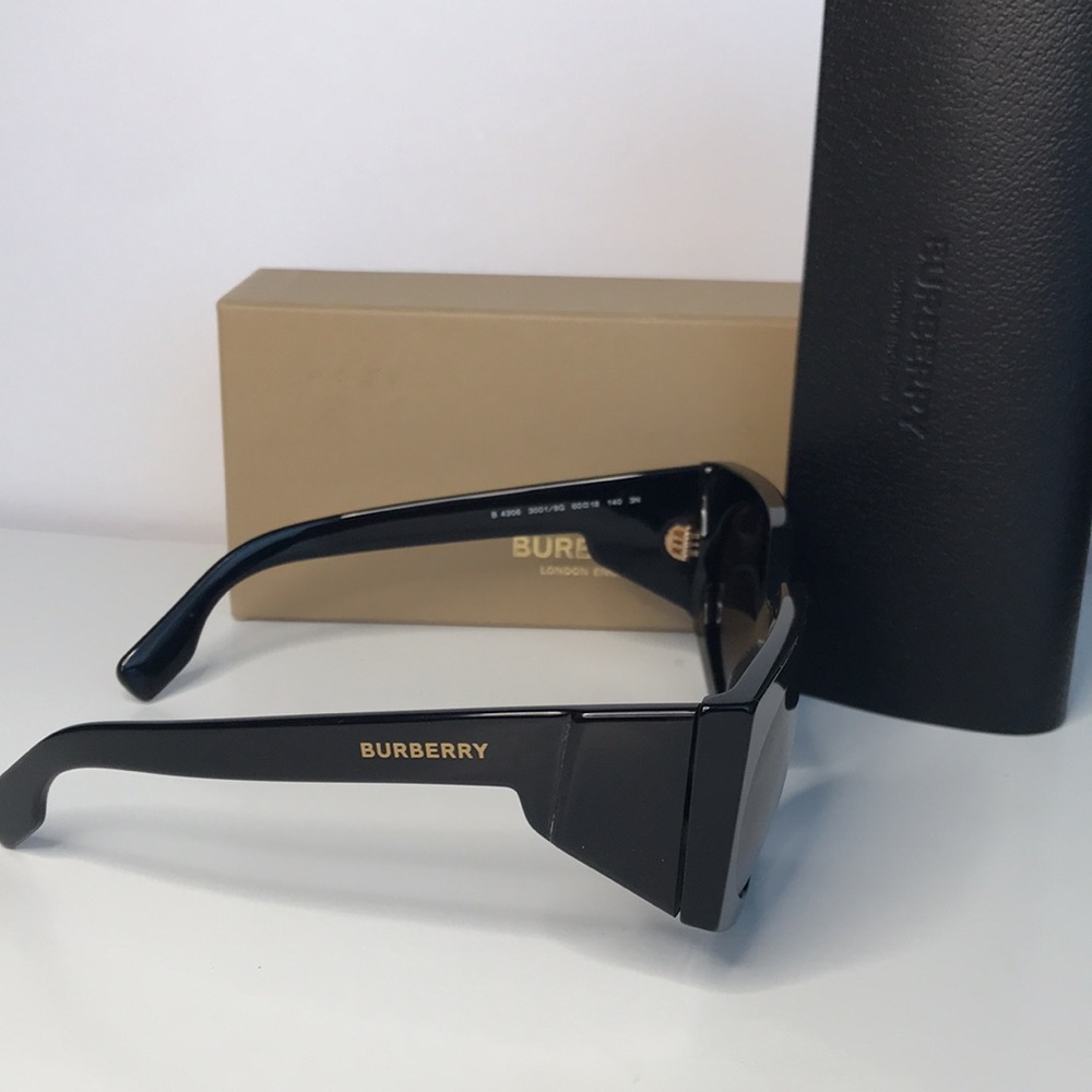 Burberry Women's BE4306 BE/4306 3001/8G Black Fashion Oval Sunglasses 60mm - Picture 11 of 16